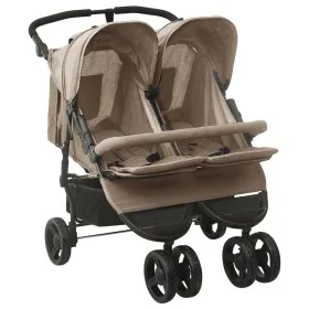 Steel gray taupe twin stroller by vidaXL, Baby strollers - Ref: Foro24-10243, Price: 302,60 €, Discount: %