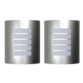 2 Apliques de exterior, lámparas de pared de acero