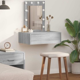 Mesa de tocador Gris 60 x 40 x 70 cm Madera contrachapada