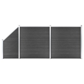 Satz schwarzer WPC-Zaunpaneele 446x(105-186) cm von vidaXL, Zaunpaneele - Ref: Foro24-3070438, Preis: 773,88 €, Rabatt: %