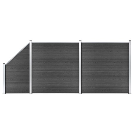 Satz schwarzer WPC-Zaunpaneele 446x(105-186) cm von vidaXL, Zaunpaneele - Ref: Foro24-3070438, Preis: 607,82 €, Rabatt: %