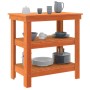 Banco de trabajo con estante Marrón cera 78.5 x 50 x 80 cm