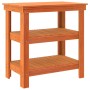 Banco de trabajo con estante Marrón cera 78.5 x 50 x 80 cm