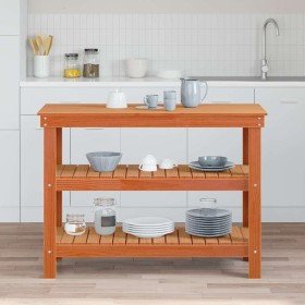 Banco de trabajo con estante Marrón cera 110,5 x 50 x 80 cm en Mesas de trabajo | Comprar online en Foro24