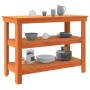 Banco de trabajo con estante Marrón cera 110.5 x 50 x 80 cm