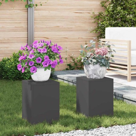 Soportes para plantas 2 pcs Negro 24 x 24 x 35 cm Acero