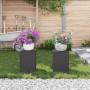 Soportes para plantas 2 pcs Negro 24 x 24 x 35 cm Acero