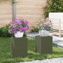 Soporte de plantas 2 pcs Verde oliva 24 x 24 x 35 cm Acero en Soportes para macetas | Comprar online en Foro24
