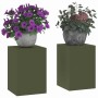 Soporte de plantas 2 pcs Verde oliva 24 x 24 x 35 cm Acero en Soportes para macetas | Comprar online en Foro24