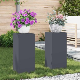 Soportes para plantas 2 pcs Antracita 24 x 24 x 55 cm Acero