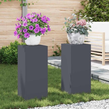 Soportes para plantas 2 pcs Antracita 24 x 24 x 55 cm Acero
