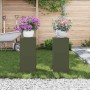 Soportes para plantas 2 pcs Verde oliva 24 x 24 x 55 cm Acero
