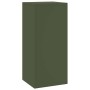 Soportes para plantas 2 pcs Verde oliva 24 x 24 x 55 cm Acero