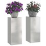 Soportes para plantas 2 pcs Plateado 24 x 24 x 55 cm