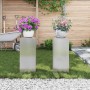 Soportes para plantas 2 pcs Plateado 24 x 24 x 55 cm