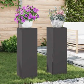 Soporte de plantas 2 pcs Negro 24 x 24 x 75 cm Acero en Soportes para macetas | Comprar online en Foro24