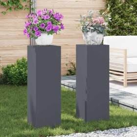Soportes para plantas 2 pcs Antracita 24 x 24 x 75 cm Acero