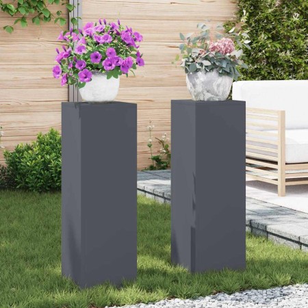 Soportes para plantas 2 pcs Antracita 24 x 24 x 75 cm Acero