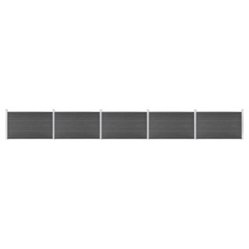 Set of black WPC fence panels 872x105 cm by vidaXL, fence panels - Ref: Foro24-3070450, Price: 740,42 €, Discount: %