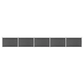 Set of black WPC fence panels 872x105 cm by vidaXL, fence panels - Ref: Foro24-3070450, Price: 865,94 €, Discount: %