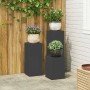 Soportes para plantas 3 pcs Negro 24 x 24 x 75 cm Acero