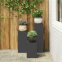 Soportes para plantas 3 pcs Negro 24 x 24 x 75 cm Acero