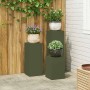 Soportes para plantas 3 pcs Verde oliva 24 x 24 x 75 cm Acero