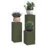 Soportes para plantas 3 pcs Verde oliva 24 x 24 x 75 cm Acero