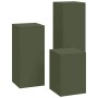 Soportes para plantas 3 pcs Verde oliva 24 x 24 x 75 cm Acero
