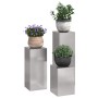 Soportes para plantas 3 pcs Plateado 24 x 24 x 75 cm