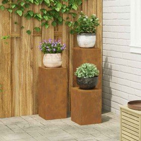 Soportes para plantas 3 pcs Oxidado 24 x 24 x 75 cm