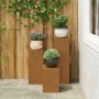 Soportes para plantas 3 pcs Oxidado 24 x 24 x 75 cm