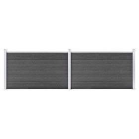 Schwarzes WPC-Zaunelement-Set 353 x 105 cm von vidaXL, Zaunpaneele - Ref: Foro24-3070447, Preis: 327,98 €, Rabatt: %