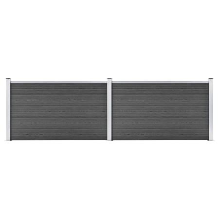 Black WPC fence panel set 353x105 cm by vidaXL, fence panels - Ref: Foro24-3070447, Price: 327,85 €, Discount: %