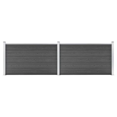 Black WPC fence panel set 353x105 cm by vidaXL, fence panels - Ref: Foro24-3070447, Price: 350,02 €, Discount: %