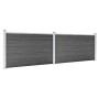 Black WPC fence panel set 353x105 cm by vidaXL, fence panels - Ref: Foro24-3070447, Price: 327,85 €, Discount: %