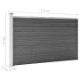 Black WPC fence panel set 353x105 cm by vidaXL, fence panels - Ref: Foro24-3070447, Price: 350,02 €, Discount: %