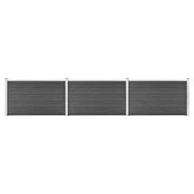Black WPC fence panel set 526x105 cm by vidaXL, fence panels - Ref: Foro24-3070448, Price: 496,71 €, Discount: %