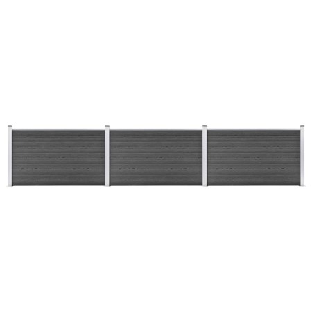 Black WPC fence panel set 526x105 cm by vidaXL, fence panels - Ref: Foro24-3070448, Price: 457,54 €, Discount: %
