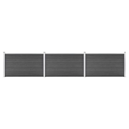 Black WPC fence panel set 526x105 cm by vidaXL, fence panels - Ref: Foro24-3070448, Price: 496,71 €, Discount: %