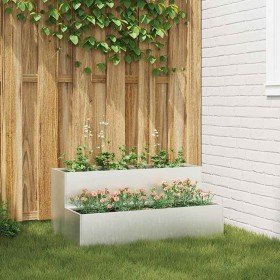 Maceta para Jardín Plateado 100 x 60 x 45 cm Acero inoxidable en Maceteros y jardineras | Comprar online en Foro24