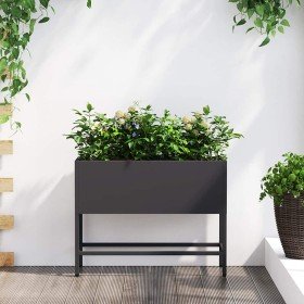 Jardinera Elevada Negro 60 x 26 x 45 cm Acero en Maceteros y jardineras | Comprar online en Foro24