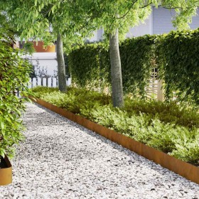 Borduras para césped 10 pcs Marrón 100 x 0.5 x 20 cm