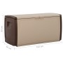 Caja de almacenamiento beige y marrón 122x56x63 cm