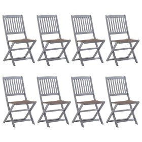 Sillas de jardín plegables 8 uds y cojines madera maciza acacia