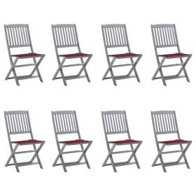 Sillas de jardín plegables 8 uds y cojines madera maciza acacia en Sillas de jardín | Comprar online en Foro24