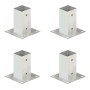 Anclajes para postes 4 unidades metal galvanizados 71 mm