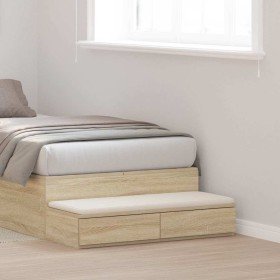 Cajones de cama con cajón Roble Sonoma 90 x 36,5 x 16,5 cm en Mesitas de noche | Comprar online en Foro24