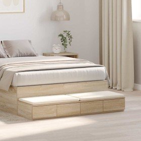 Cajones de cama con cajón Roble Sonoma 120 x 36,5 x 16,5 cm en Mesitas de noche | Comprar online en Foro24