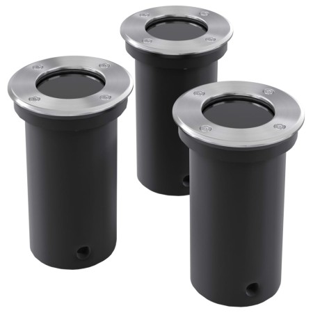 Focos LED empotrables de suelo de jardín redondos 3 uds